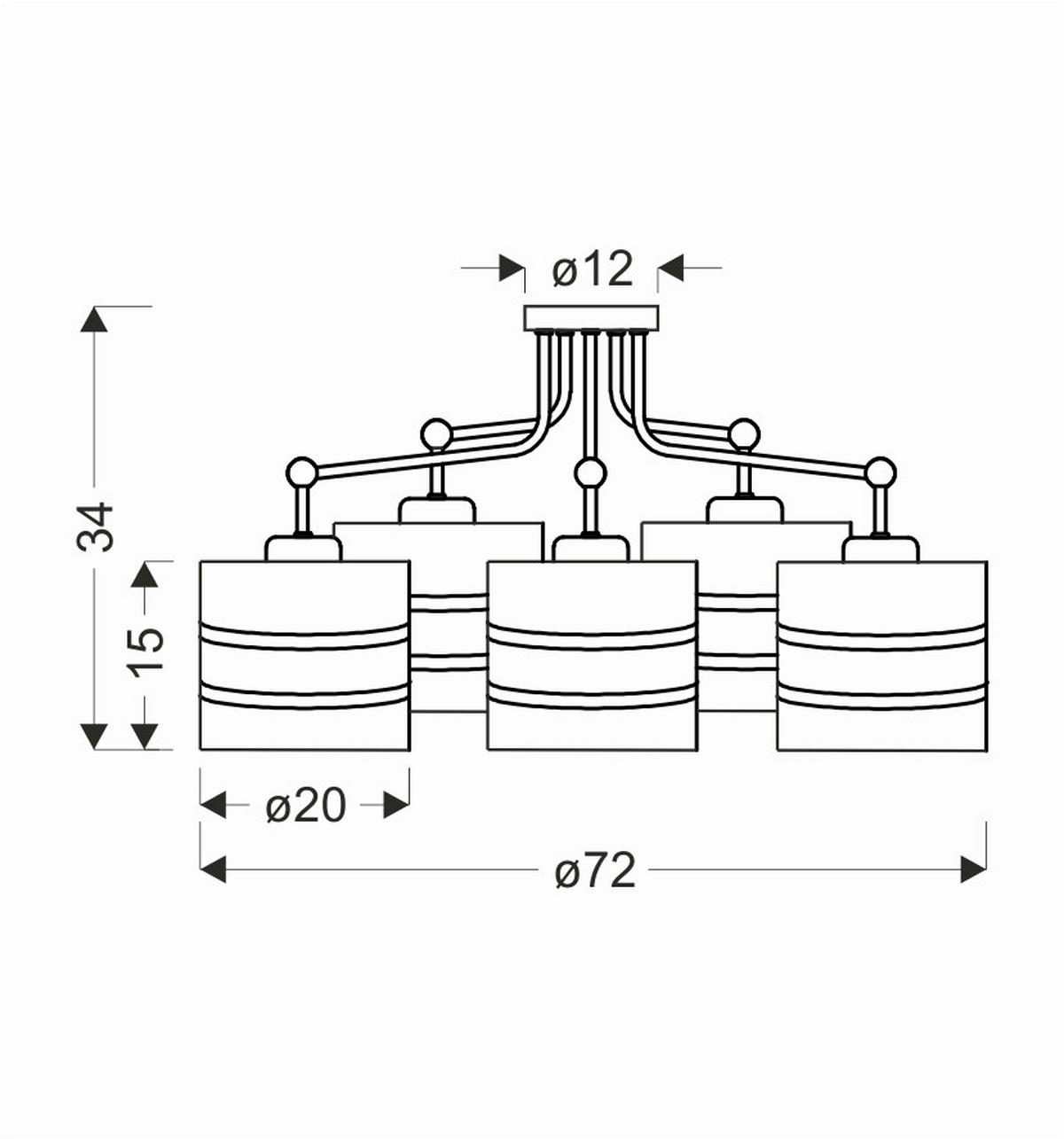 Deckenleuchte 35-00521 - Weiß, Basics, Metall (34/72/72cm)