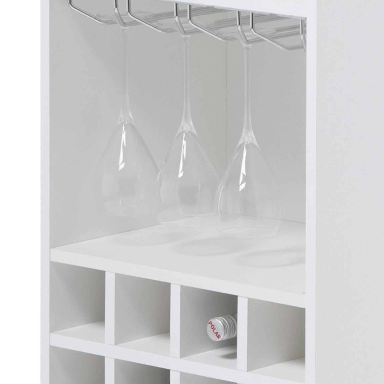 Bartisch Colada Mini 115x50x 104 cm Grau mit Stauraum - Hellgrau/Weiß, KONVENTIONELL, Holzwerkstoff/Metall (115/50/104cm) - MID.YOU