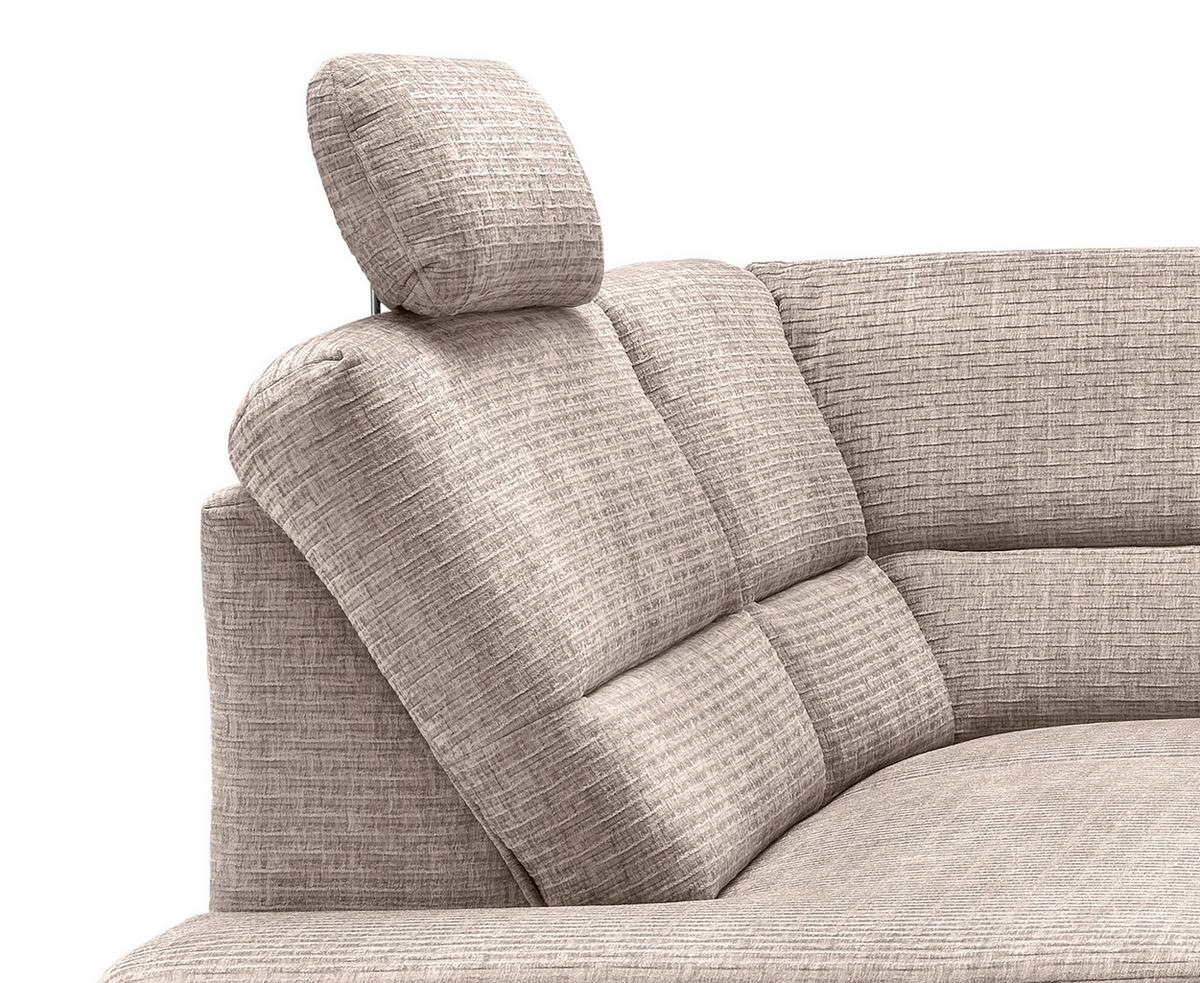 Ecksofa Cavoli Beige Relaxfunktion S: 190x266 cm - Beige/Schwarz, MODERN, Textil (190/266cm) - Livetastic