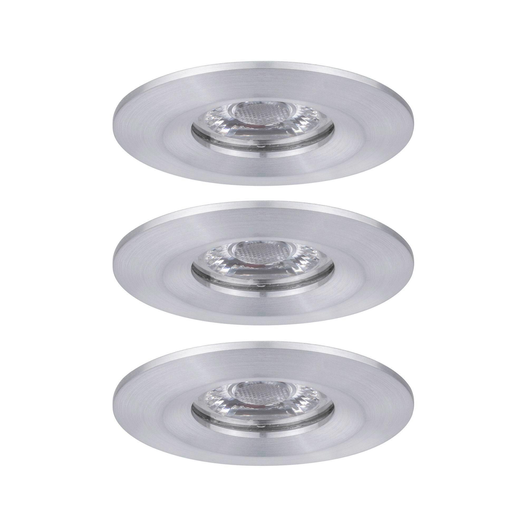 Led-deckenleuchte Ø 6,5 Cm 3er-Set Alufarben Rund - Alufarben, Basics, Metall (6,5cm) - Paulmann