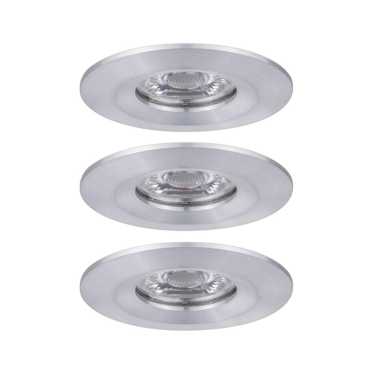 Led-deckenleuchte Ø 6,5 Cm 3er-Set Alufarben Rund - Alufarben, Basics, Metall (6,5cm) - Paulmann