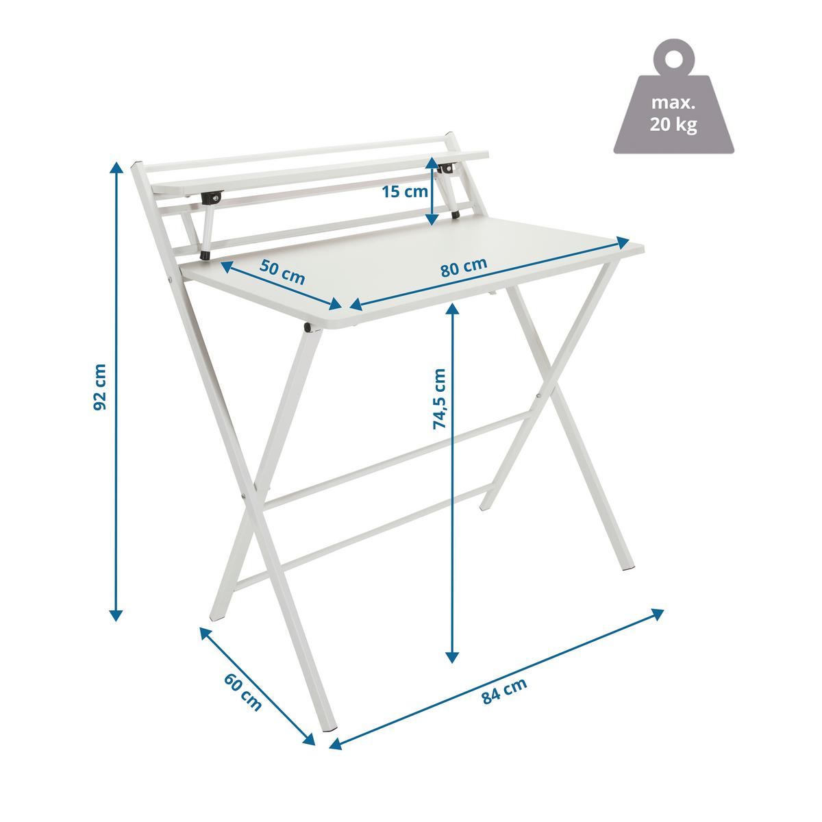Schreibtisch Easy Clap Weiß - Weiß, Basics, Holzwerkstoff/Metall (84/60/92cm) - MID.YOU