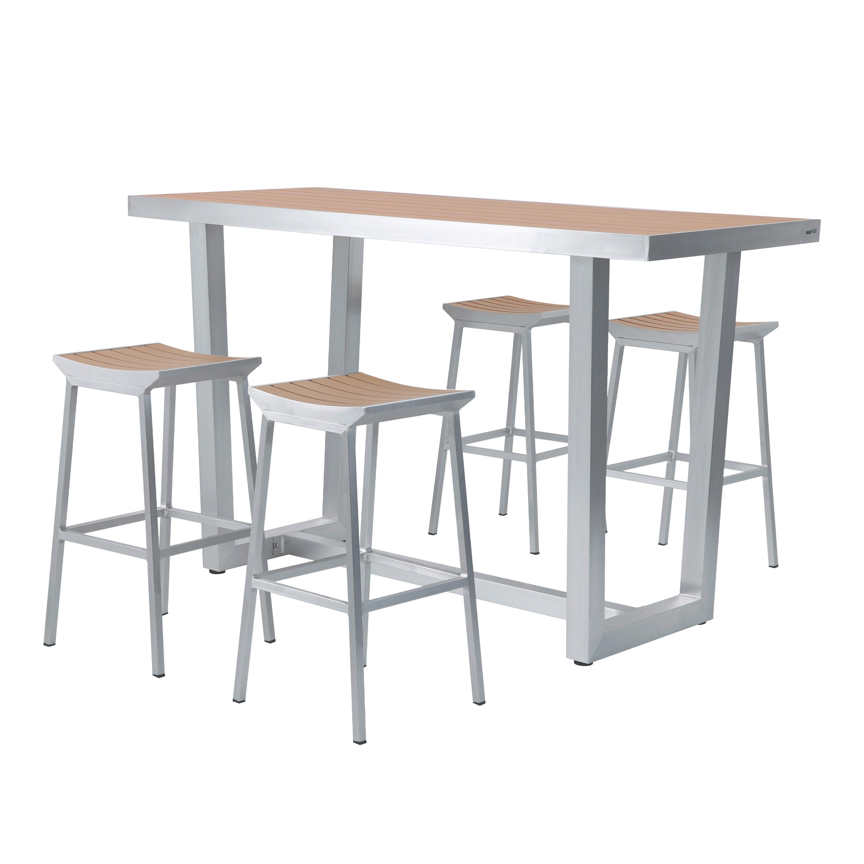 Gartengarnitur Für 4 Personen Aluminium Und Holz-Optik - Alufarben/Grau, LIFESTYLE, Metall (180/78/110cm) - Ambia Garden