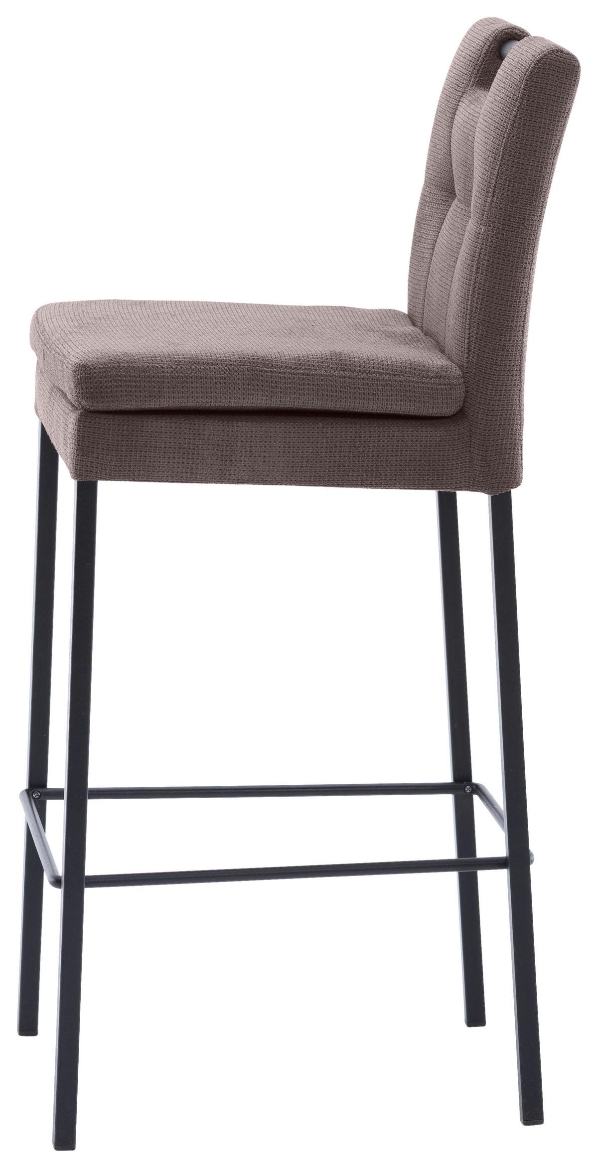 Barhocker Madrid Dunkelgrau/schwarz B: 42 Cm - Dunkelgrau/Schwarz, Design, Textil/Metall (42/102/52cm) - Cantus