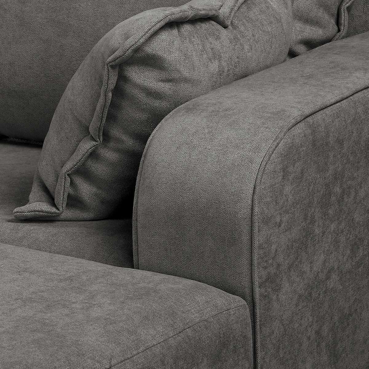 Ecksofa Beata Dunkelgrau S: 230x150 cm - Wengefarben/Dunkelgrau, Design, Textil (230/150cm) - Livetastic