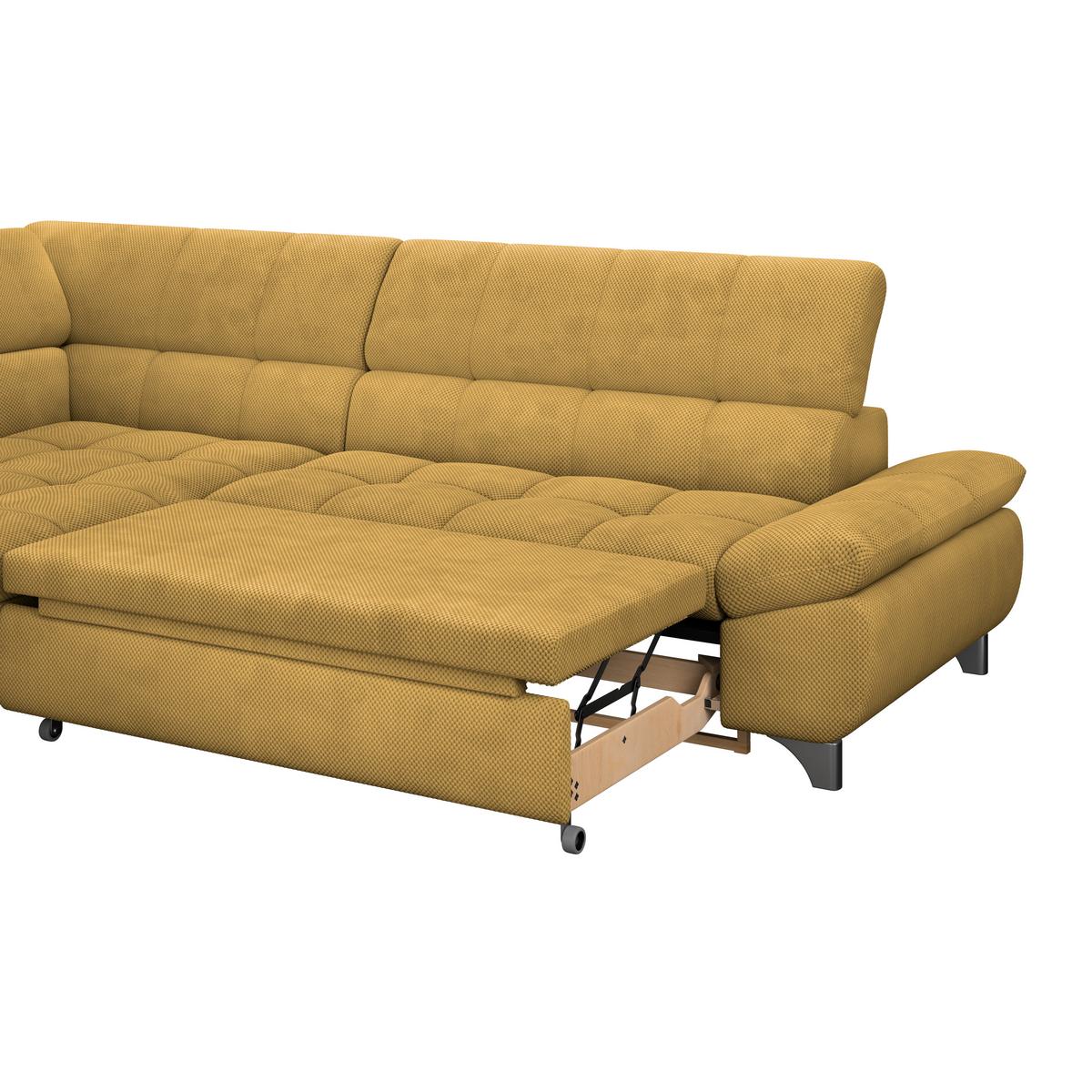 Ecksofa Gemini Senfgelb, B: 234cm - Chromfarben/Senfgelb, KONVENTIONELL, Textil (234/312cm)