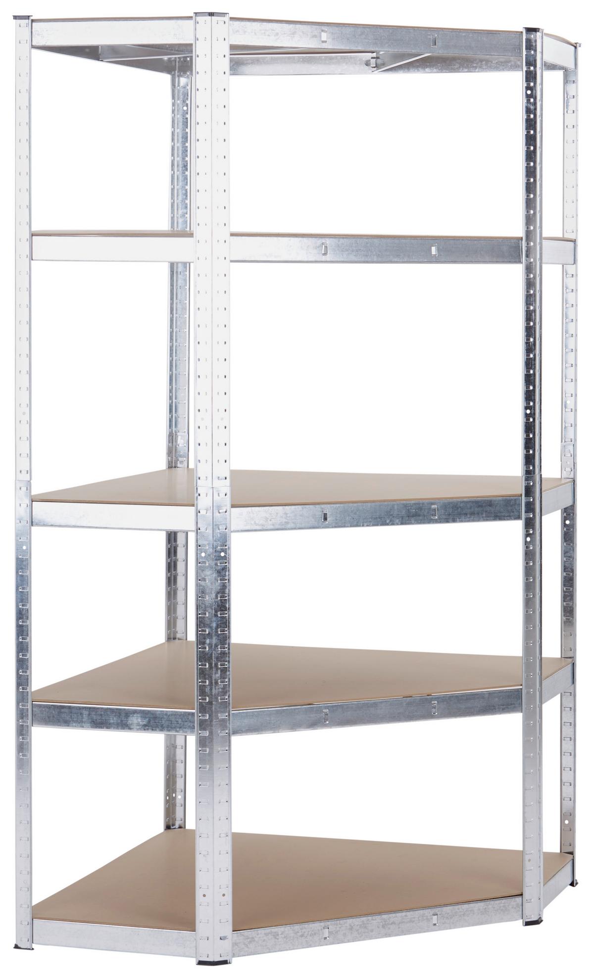 Schwerlastregal aus Stahl BxHxT: 90x180x40 cm Max. 875 Kg - Silberfarben/Naturfarben, MODERN, Holzwerkstoff/Kunststoff (90/180/40cm) - Homezone
