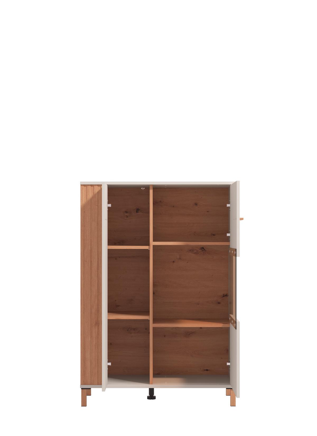 Vitrin Belfort - tölgyfa, Modern, faalapú anyag (85/122/40cm)
