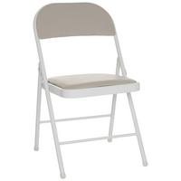 Klappstuhl Tudela W - Weiß/Grau, Basics, Leder/Metall (44/80/49cm) - MID.YOU