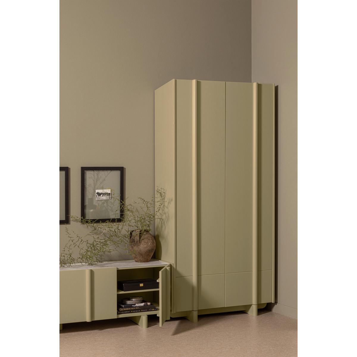 Garderobenschrank Basu Grün B: 101 cm - Grün, Design, Holz (101/210/46cm) - Livetastic