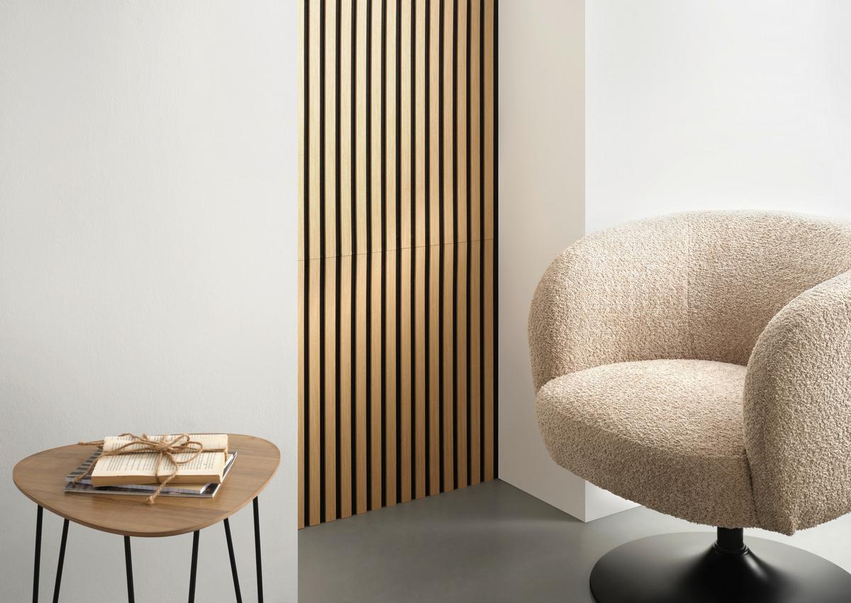 Akustický panel, Ashley, š/v: 60,5/28cm - dub bianco, Modern, drevo/kompozitné drevo (60,5/28/1,2cm) - Mömax