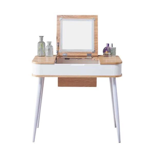Kozmetický Stolík Anna - prírodné farby/biela, Basics, kov/kompozitné drevo (80/50/112cm)