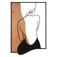 Wanddeko Iron And W Naturfarben, Schwarz B: 60 cm - Schwarz/Naturfarben, Basics, Holzwerkstoff/Metall (60/90/2cm)