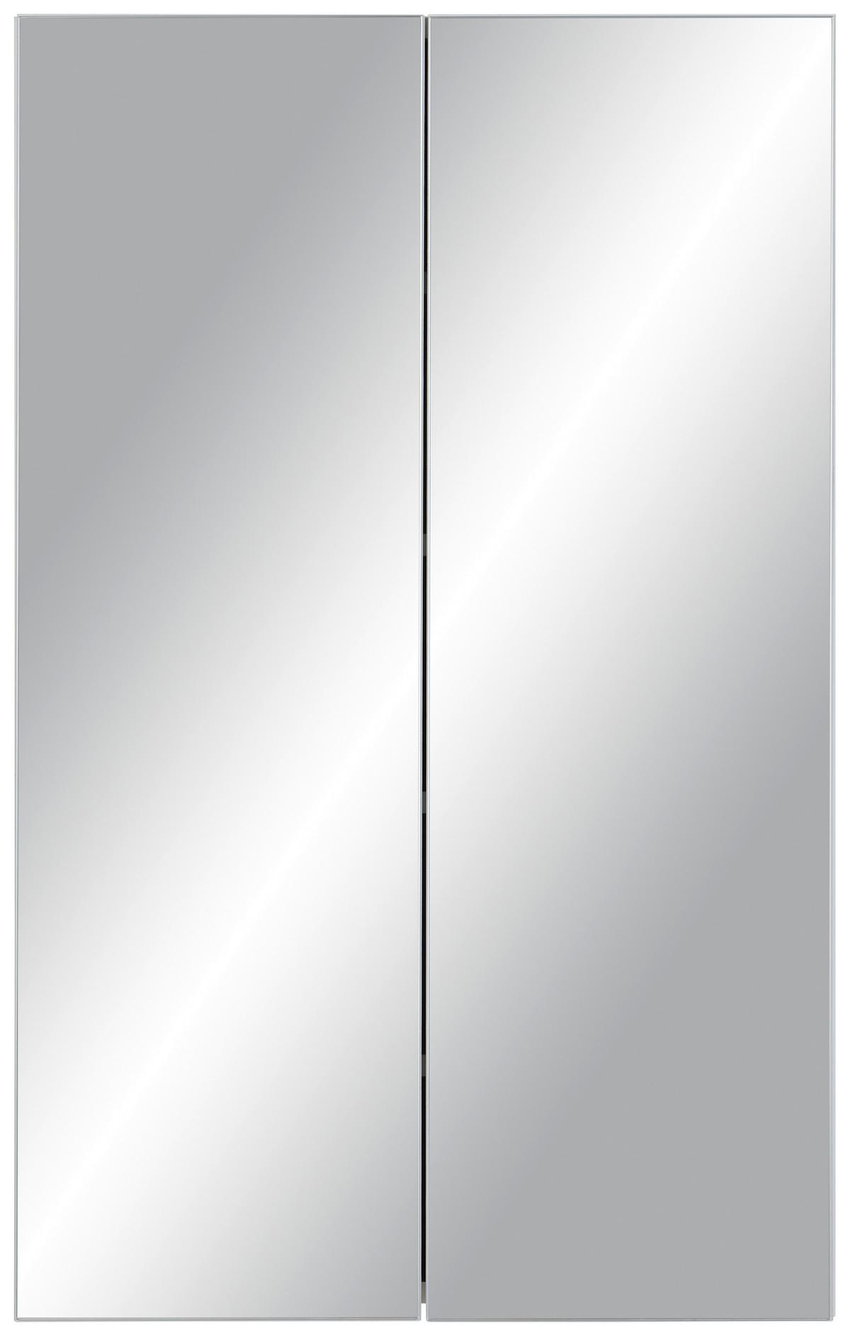 Zrcadlová skříňka LUNA I I - bílá, Moderní, kompozitní dřevo/sklo (60/95/15cm) - Based
