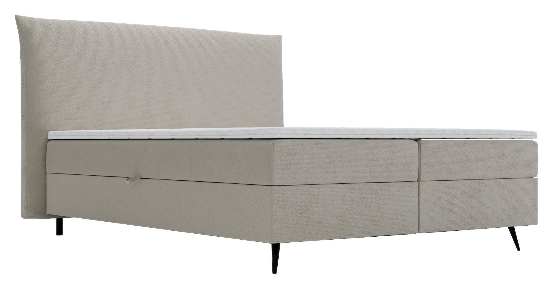 Boxbett mit Topper & Bettkasten 180x200 Foxy - Beige/Schwarz, Basics, Holz/Holzwerkstoff (180/200cm) - Livetastic