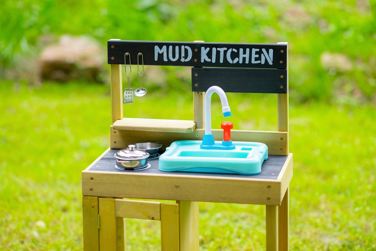 Matschküche Marienkäfer Echtholz, Kieferfarben - Kieferfarben, KONVENTIONELL, Holz (55/33/88cm)