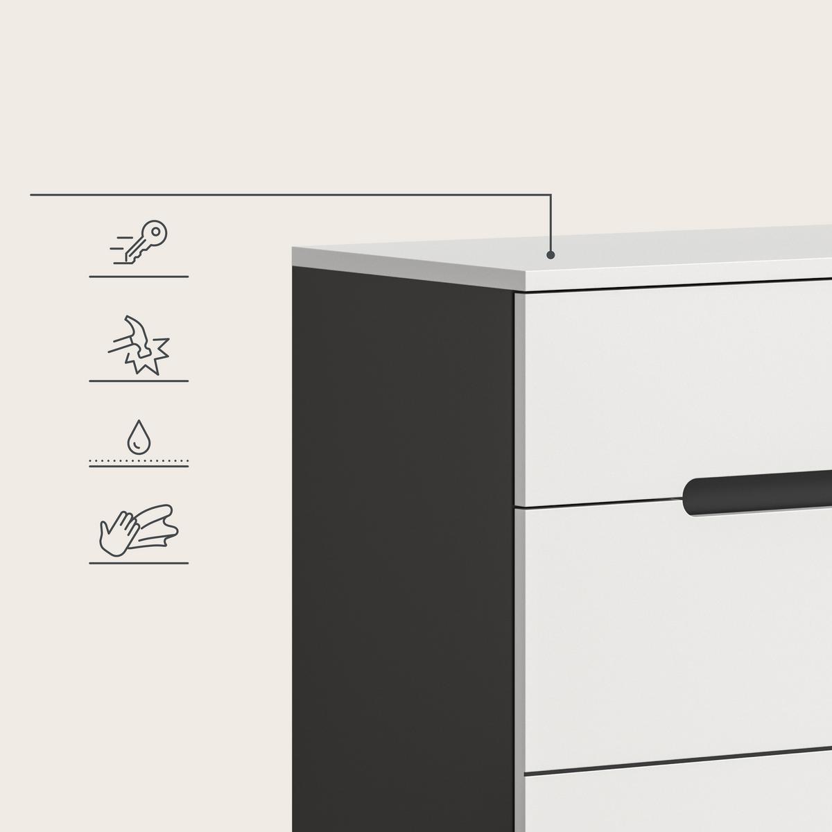 Garderobe Canu 2-Teilig Grau/Weiß B: 80 cm - Weiß/Grau, Design, Holzwerkstoff (80/190/37cm) - Livetastic