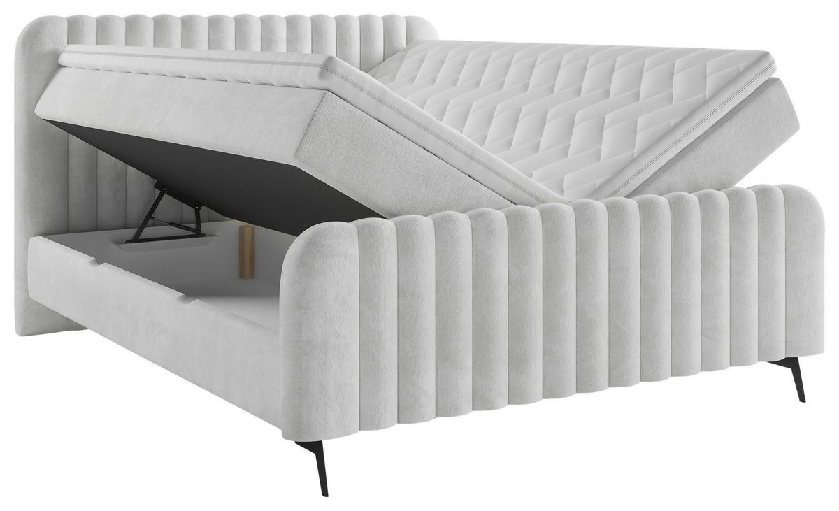 Boxbett Liam K - Hellgrau/Schwarz, MODERN, Holz/Holzwerkstoff (180/200cm) - MID.YOU
