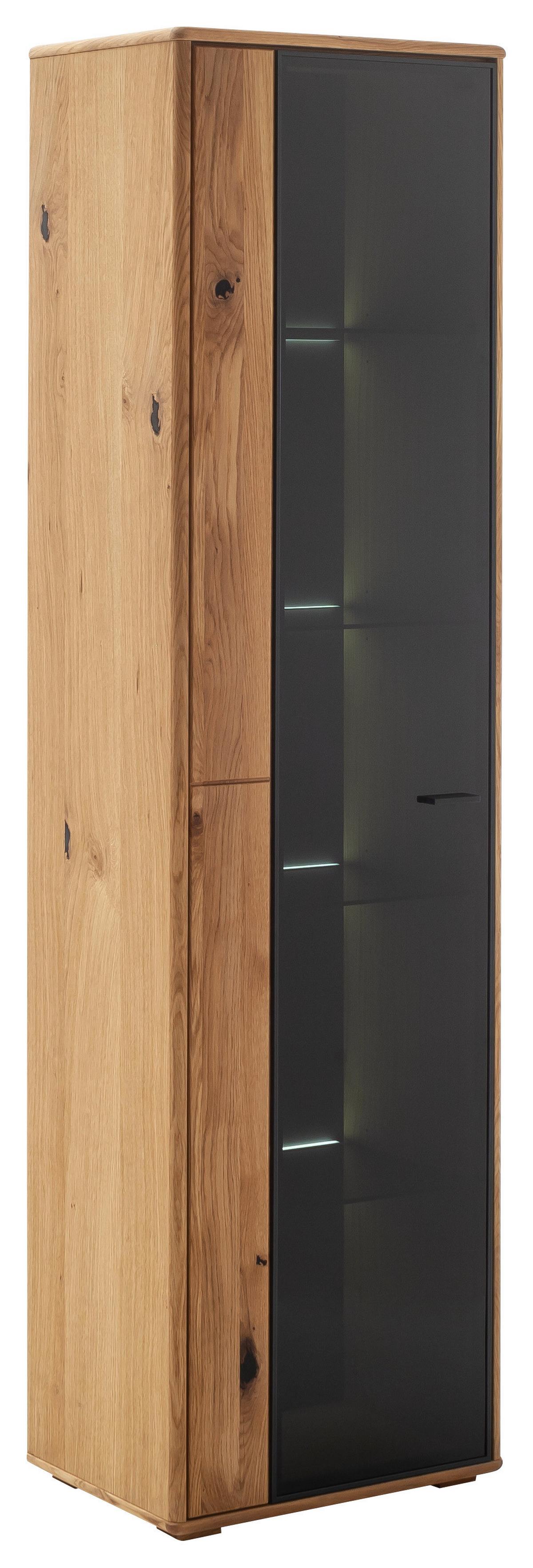 Vitrine Arezzo Wildeiche/Anthrazit B: 52 cm - Wildeiche/Anthrazit, Design, Glas/Holz (52/190/37cm) - MID.YOU