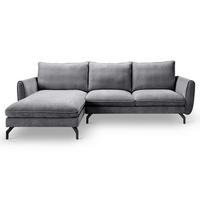 Ecksofa Toronto Grau S: 165x259cm - Schwarz/Grau, Basics, Holz/Textil (165/259cm) - MID.YOU