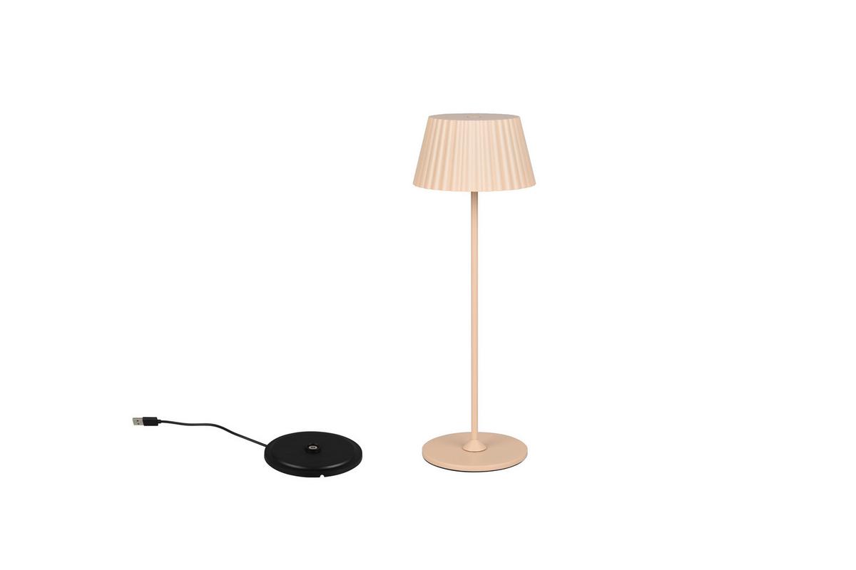 Akku-Tischleuchte Suarez Sandfarben D: 13,5 cm - Sandfarben, Design, Metall (13,5/39,1cm)