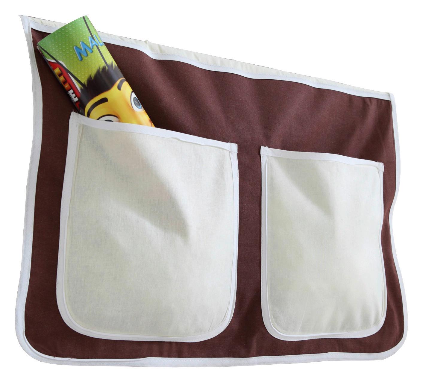 Betttasche aus Baumwolle m. 2 Fächern, braun/Beige
