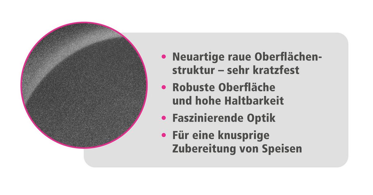 Pfanne Titanium Granitadvanced Aluminiumguss, Schwarz - Schwarz, Basics, Metall (20cm) - GSW
