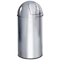 Abfallsammler Push - Chromfarben/Schwarz, Basics, Kunststoff/Metall (30/66/30cm) - MID.YOU