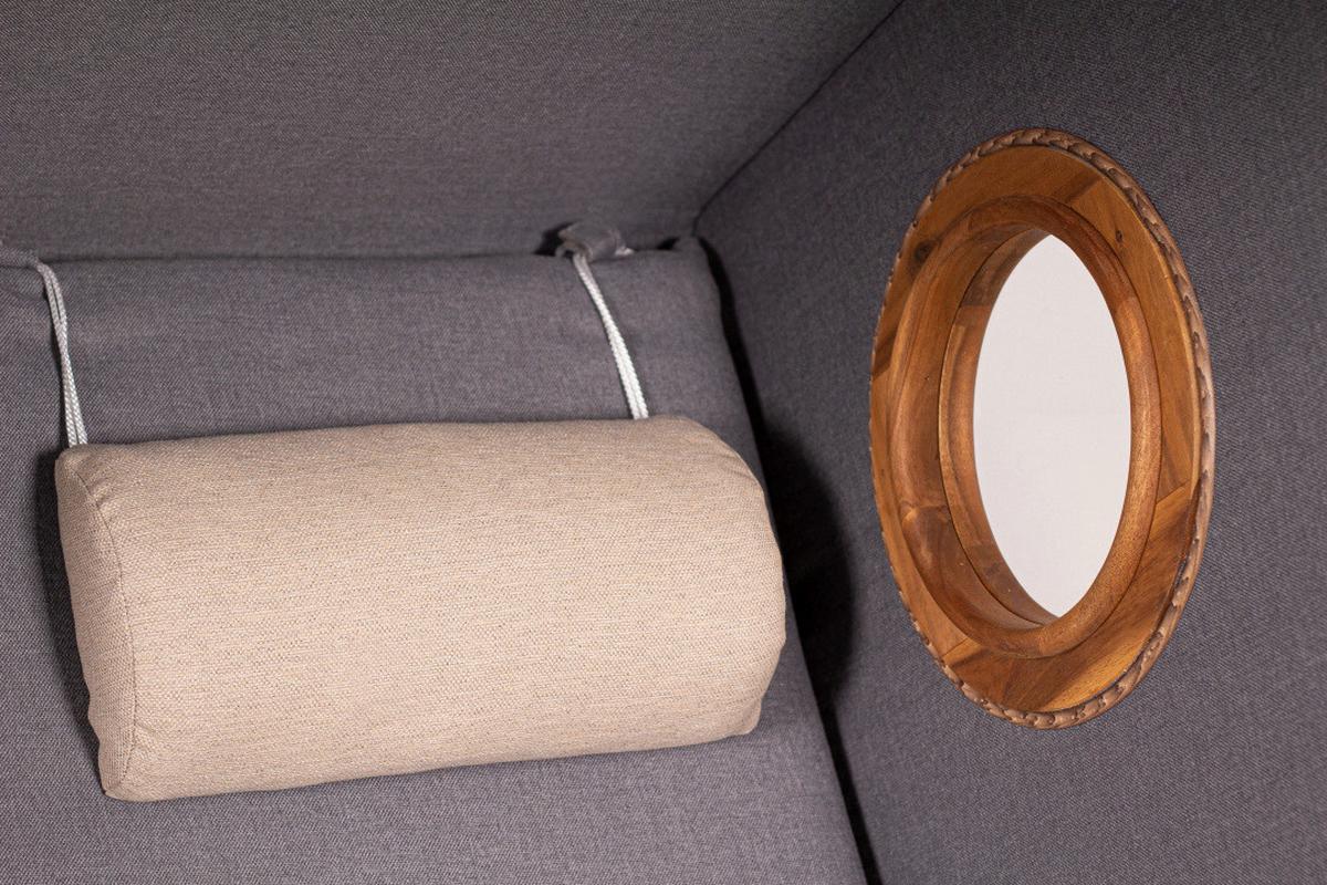 Strandkorb Trend 45 Pe Walnut Des. 751 - Beige/Grau, Basics, Holz/Textil (120/155/80cm)
