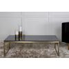 Couchtisch Estelle - Goldfarben/Grau, Design, Stein/Metall (120/60/36cm) - Livetastic