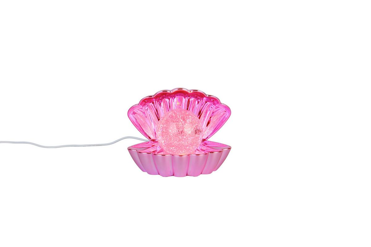 LED-TISCHLEUCHTE Glitzerkugel, pink, 0,80W - Pink/Transparent, Trend, Kunststoff (17.5/12,5/14,5cm)