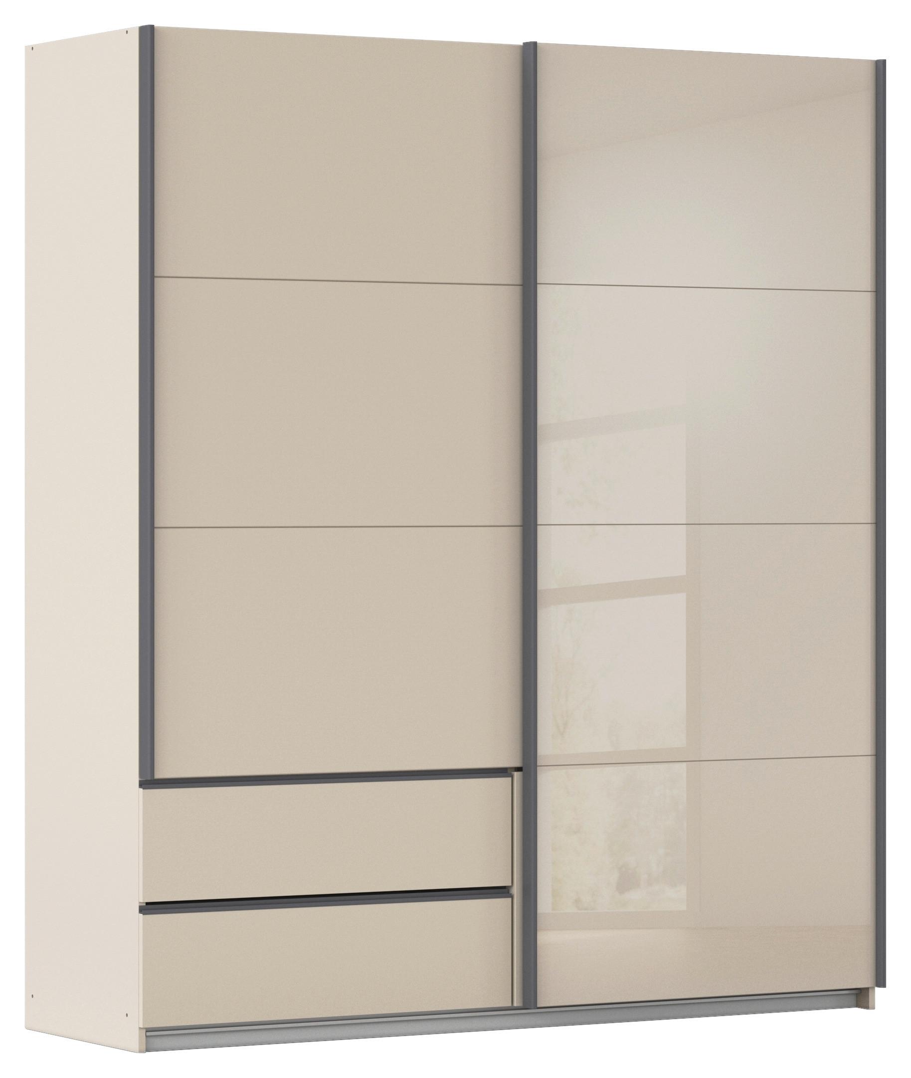 Šatní skříň ELARA - bílá/šampaňská, Konvenční, kompozitní dřevo (181/210/62cm) - Premium Living