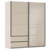 Šatní skříň ELARA - bílá/šampaňská, Konvenční, kompozitní dřevo (181/210/62cm) - Premium Living