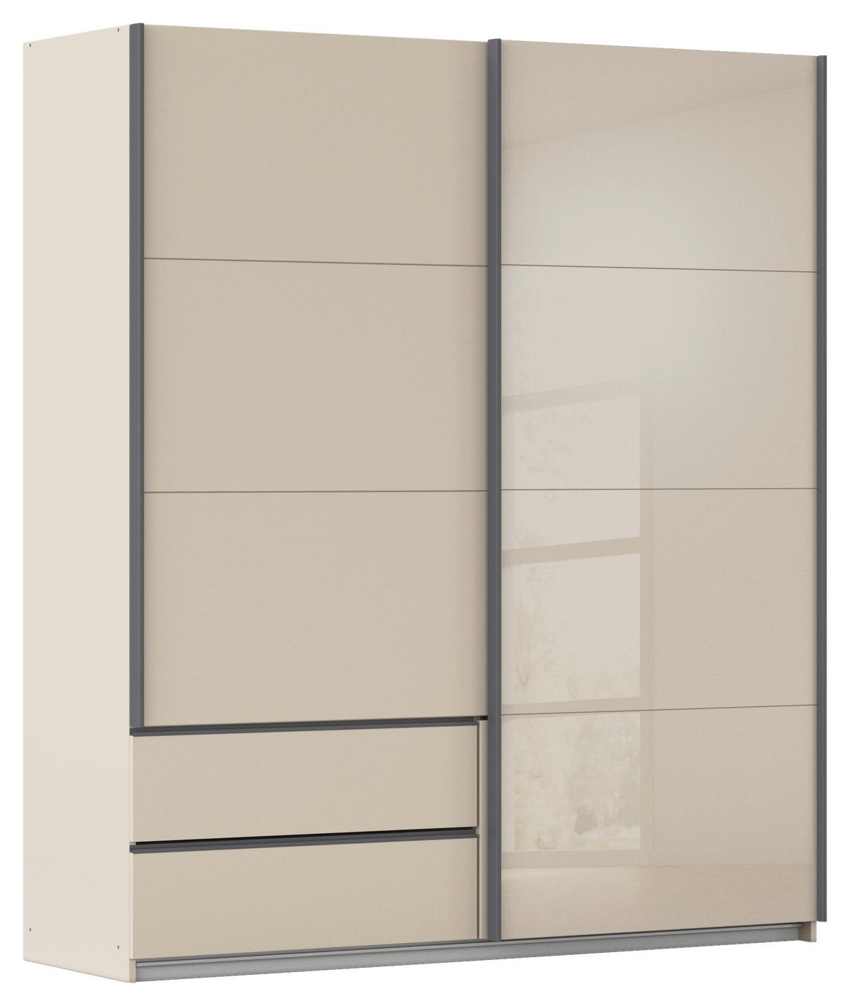 Šatní skříň ELARA - bílá/šampaňská, Konvenční, kompozitní dřevo (181/210/62cm) - Premium Living