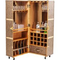 Barschrank West Coast - Beige/Braun, Trend, Holz/Textil (60/154/60cm) - Kare-Design