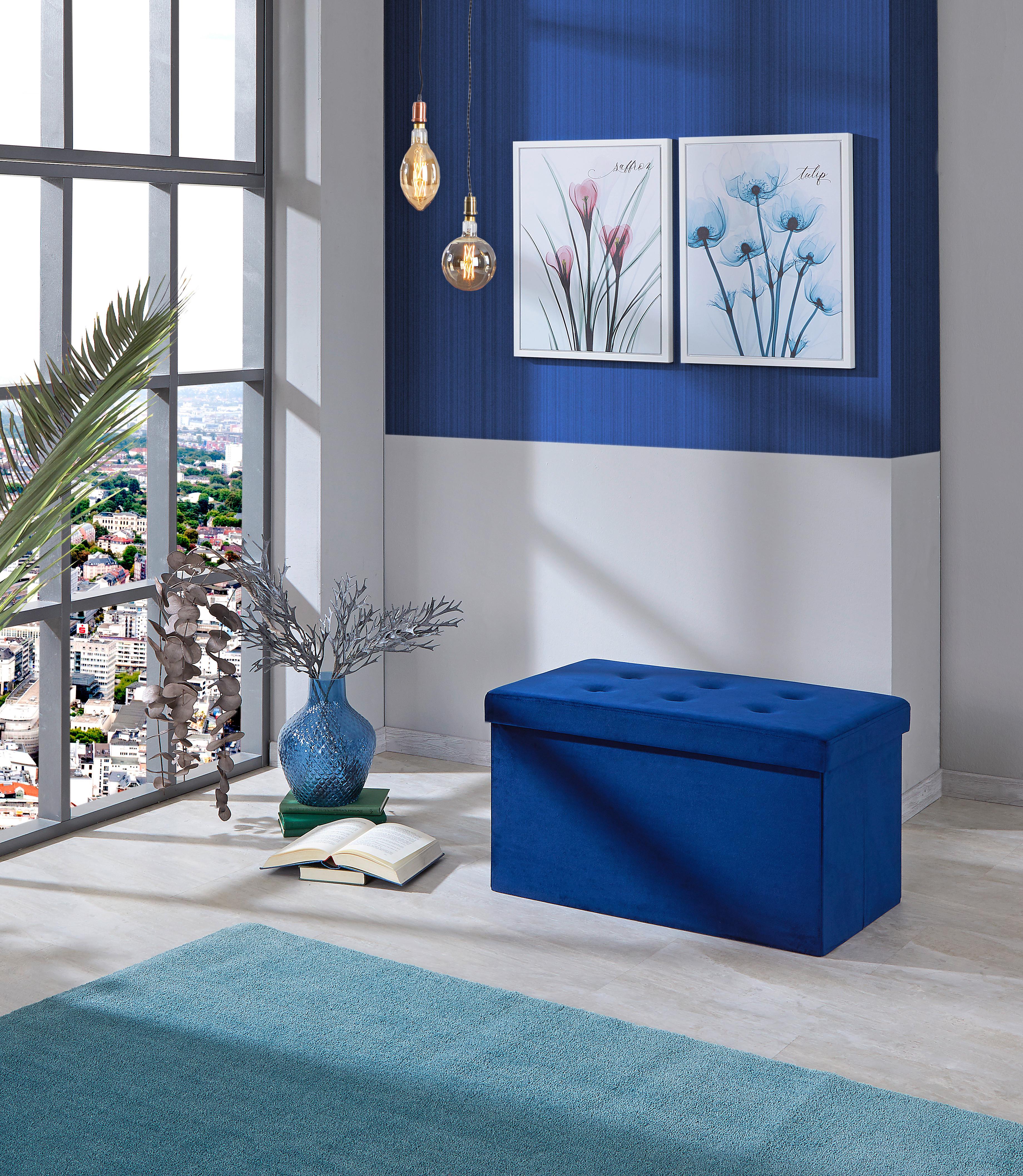Ülőke Velvet B: 70 Cm Blau - kék, Modern, textil (70/38/38cm) - MID.YOU