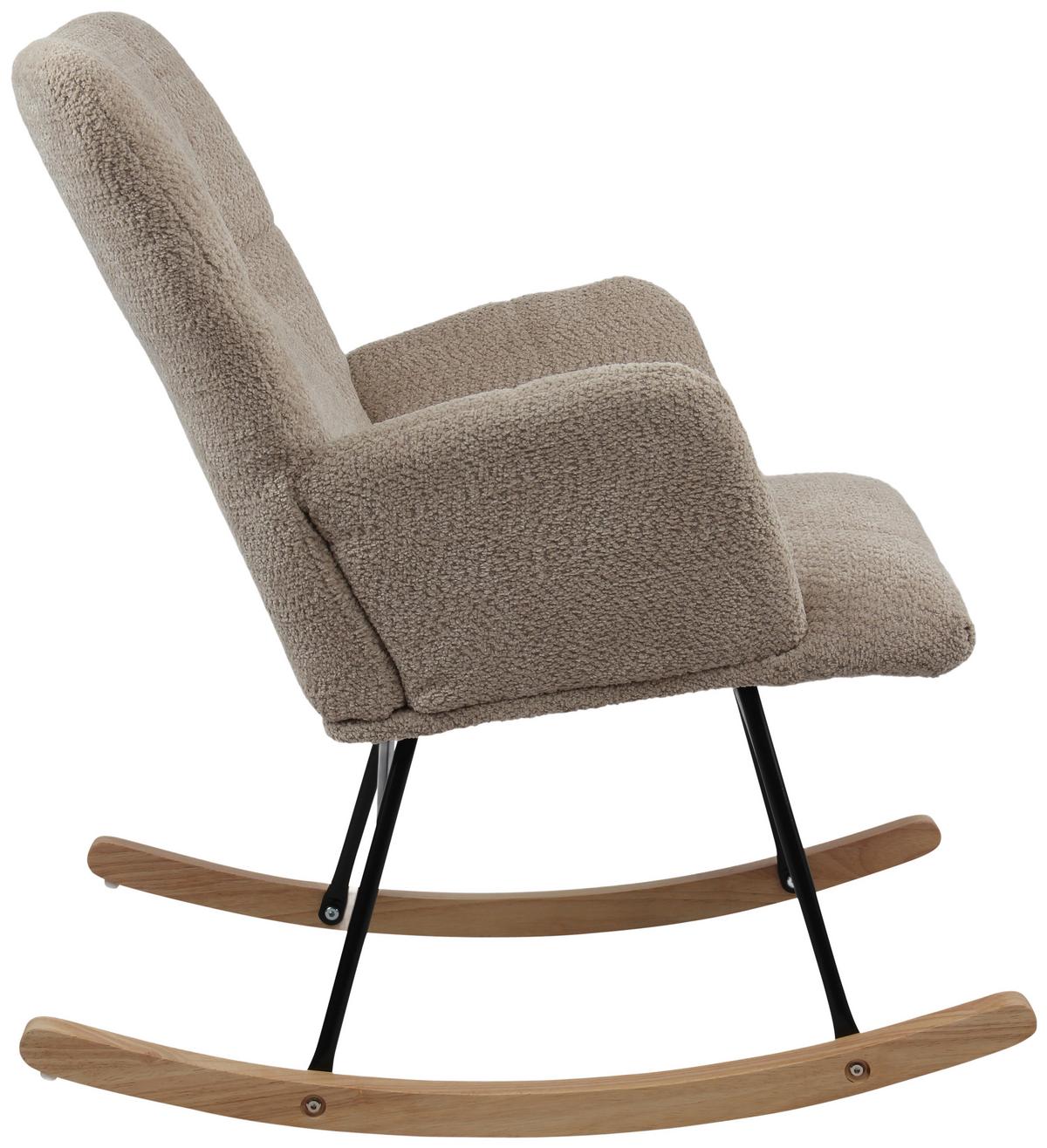Schaukelstuhl Viktor Braun B: 62 cm - Naturfarben/Braun, Basics, Holz/Textil (62/90/52cm) - P & B