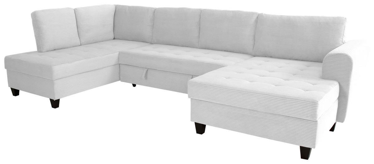 Wohnlandschaft Moritz Silber U-Form:178x324x155 Cm - Silberfarben, Trend, Textil (178/324/155cm)