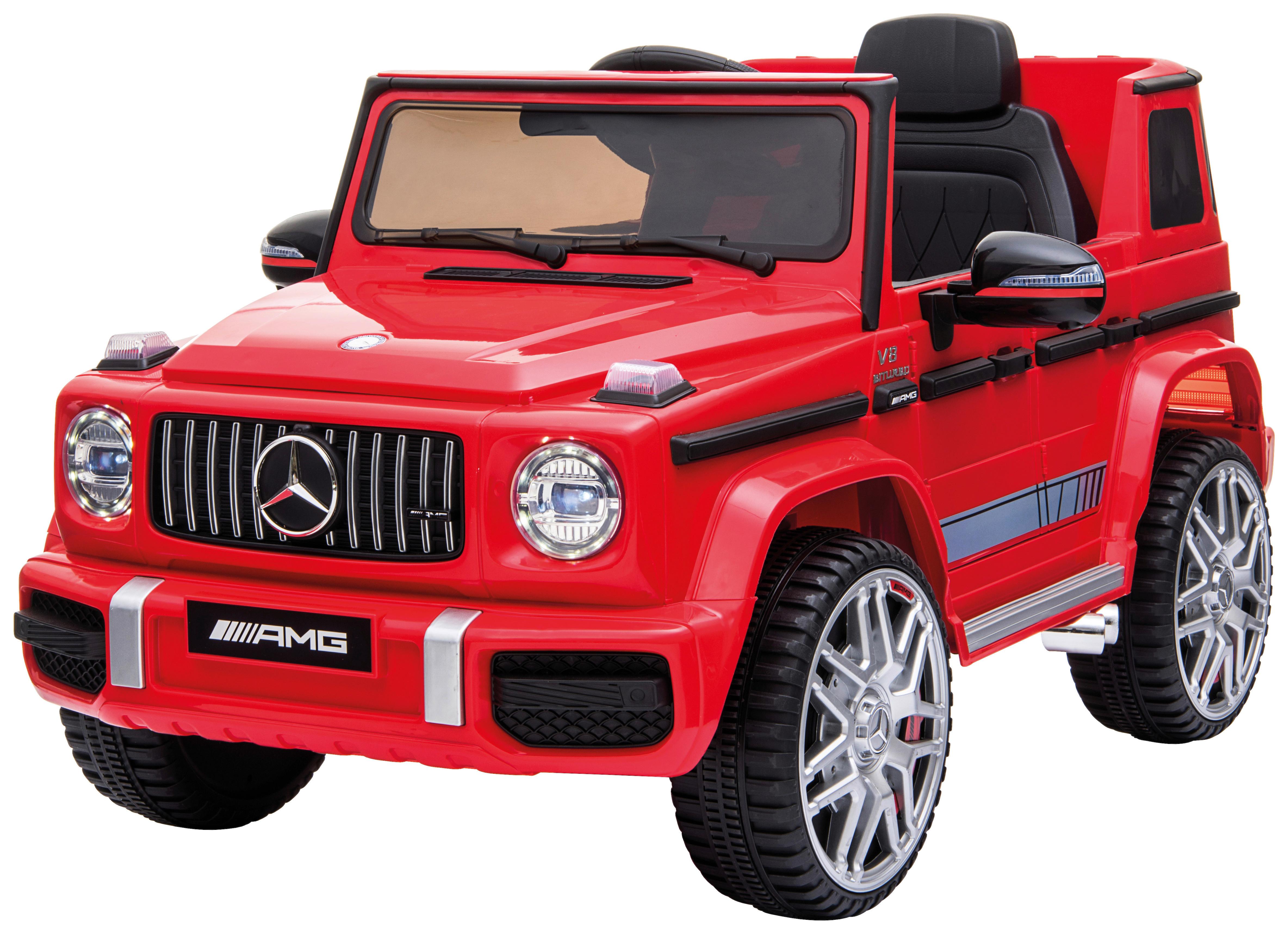 Kinder-Elektroauto Mercedes Benz G63 Amg Rot + Licht/Sound - Rot, Basics, Kunststoff (110/69/56,5cm)
