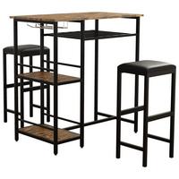 Bartisch Kolari Schwarz/Eichefarben - Eichefarben/Schwarz, Design, Holzwerkstoff/Metall (90/50/93cm) - MID.YOU