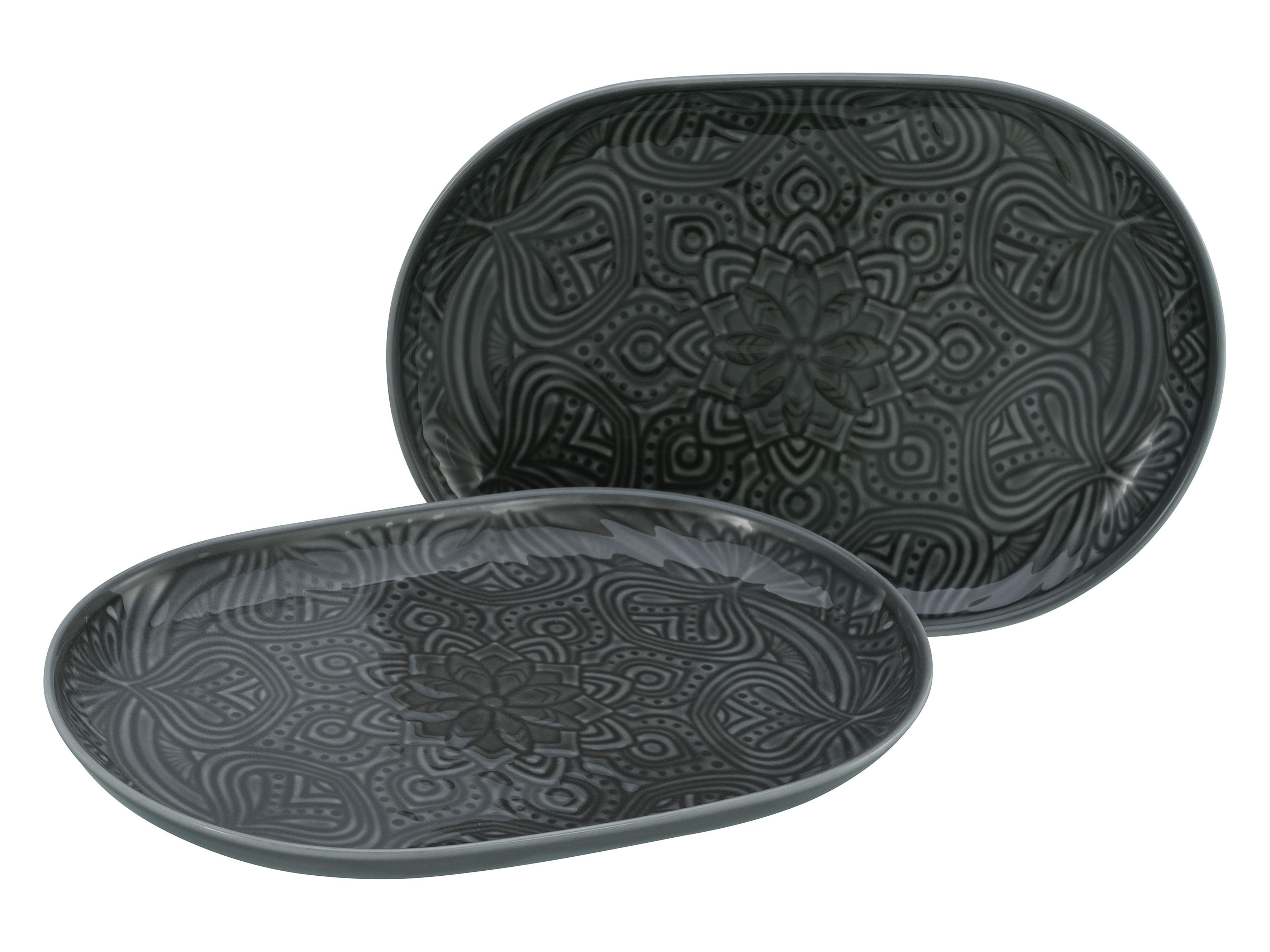 Platte 21652 Orient Mandala - Dunkelgrau, Trend, Keramik - Creatable