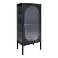 GARDEROBENSCHRANK Adelaide Schwarz B: 50cm - Transparent/Schwarz, Design, Glas/Metall (50/110/50cm) - MID.YOU