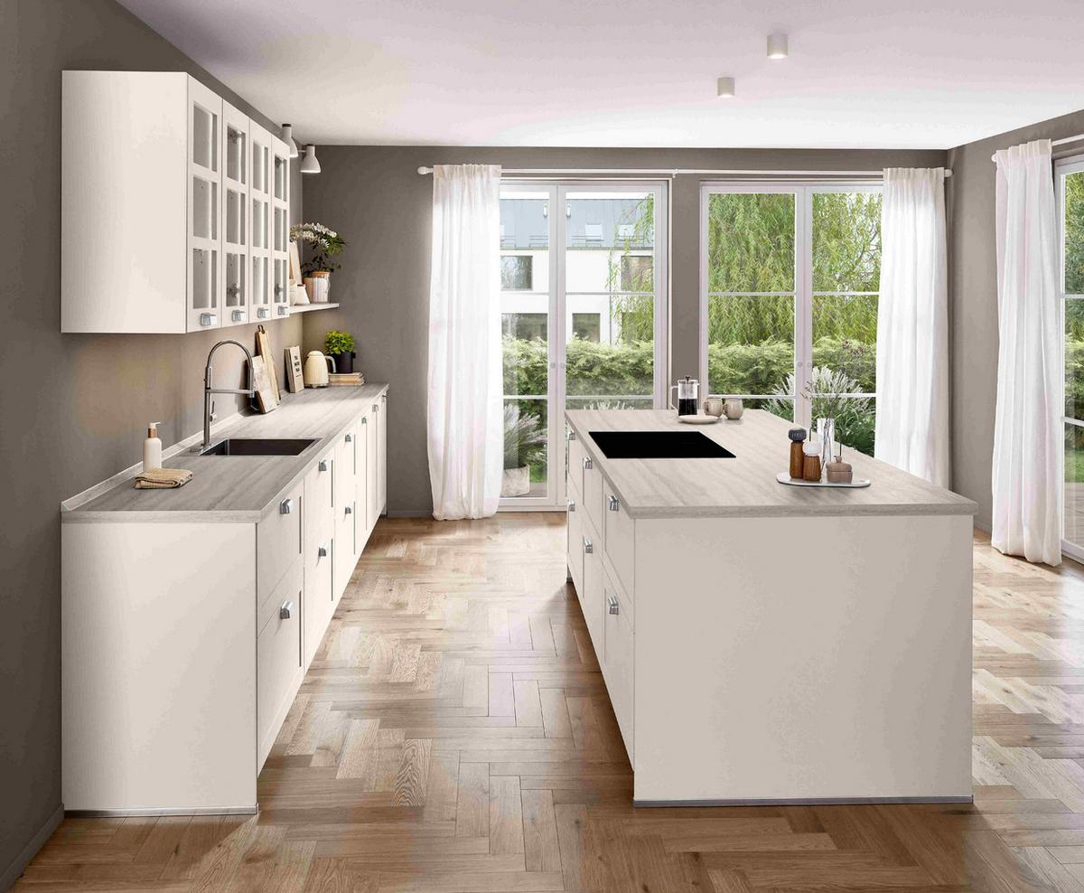 Einbauküche Neapel Frei Planbar Landhausstil - Sandfarben, MODERN, Holzwerkstoff - Vertico