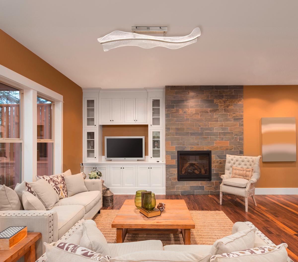 Led-deckenleuchte 68294d - Klar, Design, Kunststoff/Metall (80/30/18cm) - Globo