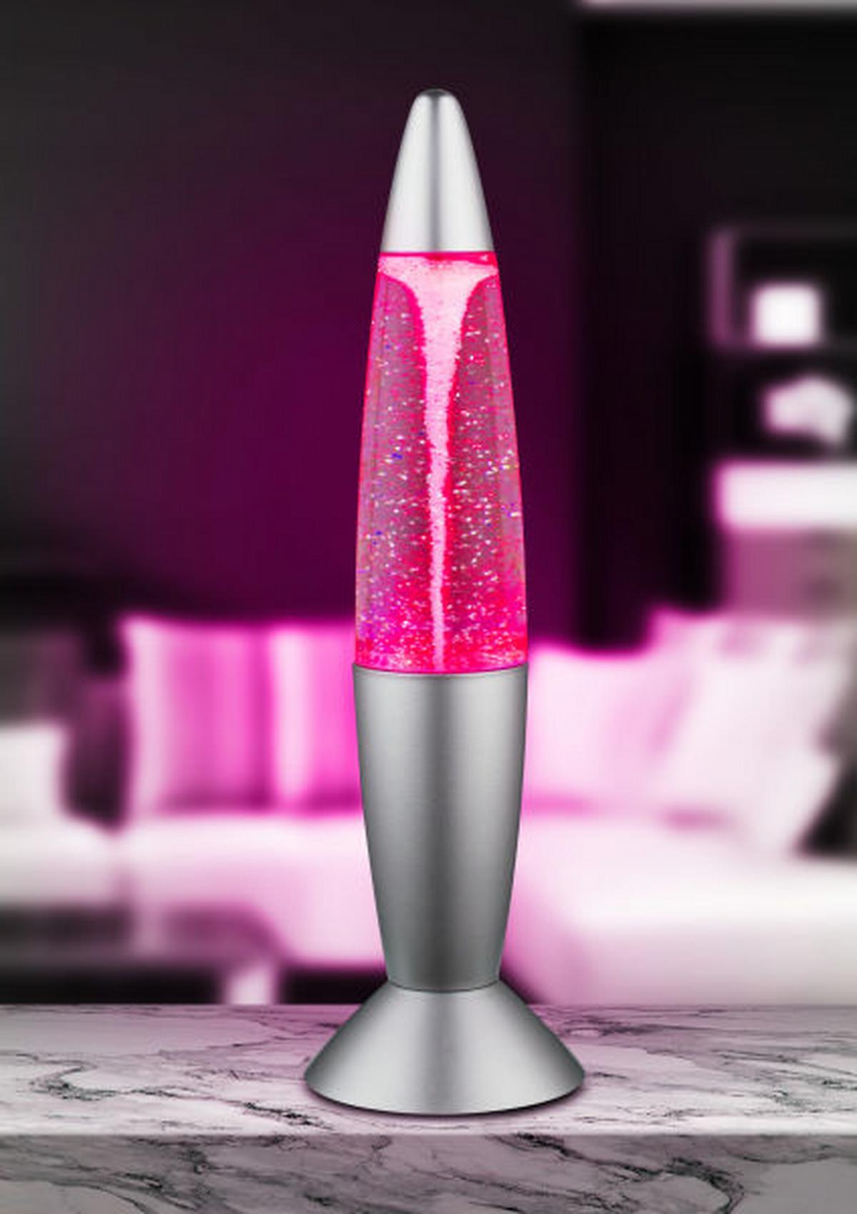 Tischlampe Magma Silberfarben Farbwechsler - Klar/Silberfarben, LIFESTYLE, Kunststoff (10/35,5cm) - Globo
