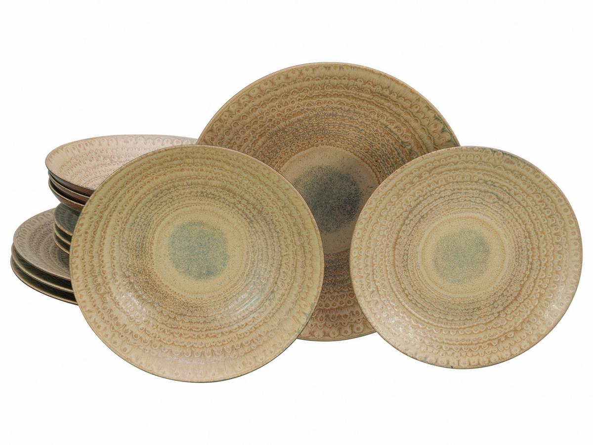 Tafelservice Neapel Sand Steinzeug, 4 Pers., 12-teilig - Sandfarben/Braun, Basics, Keramik - Creatable