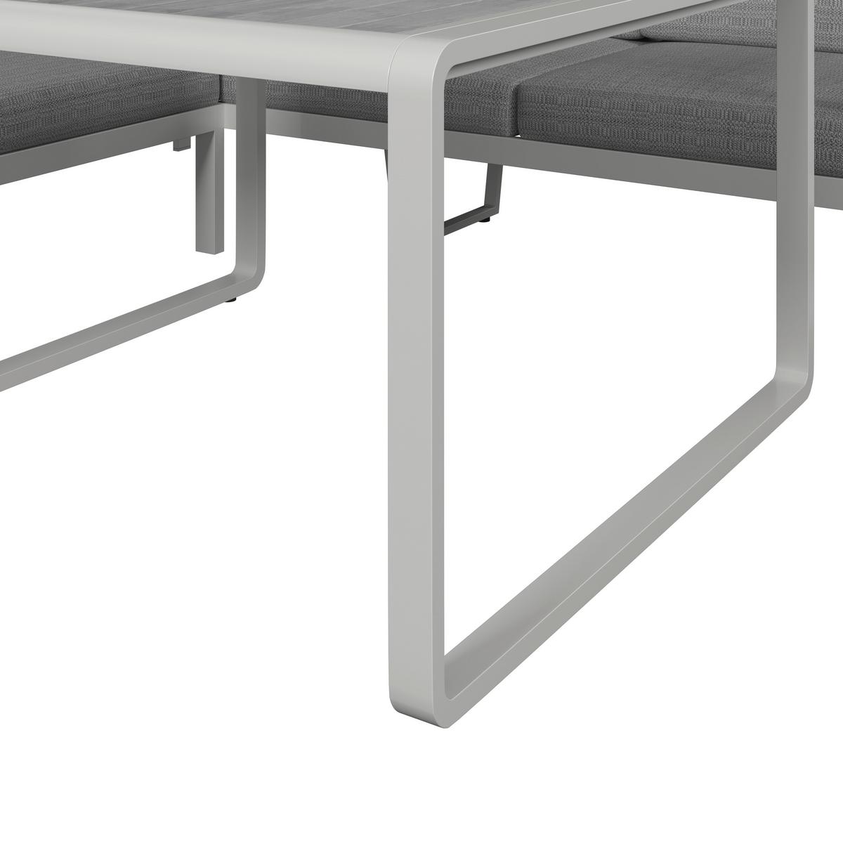 JEDÁLENSKÁ TERASOVÁ SÚPRAVA ARUBA - biela/svetlosivá, Modern, kov/textil - Bessagi Garden