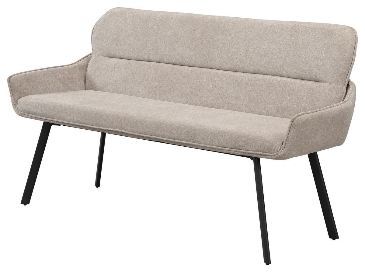 Sitzbank Rico - Taupe/Schwarz, MODERN, Textil/Metall (140/90/62cm) - MID.YOU