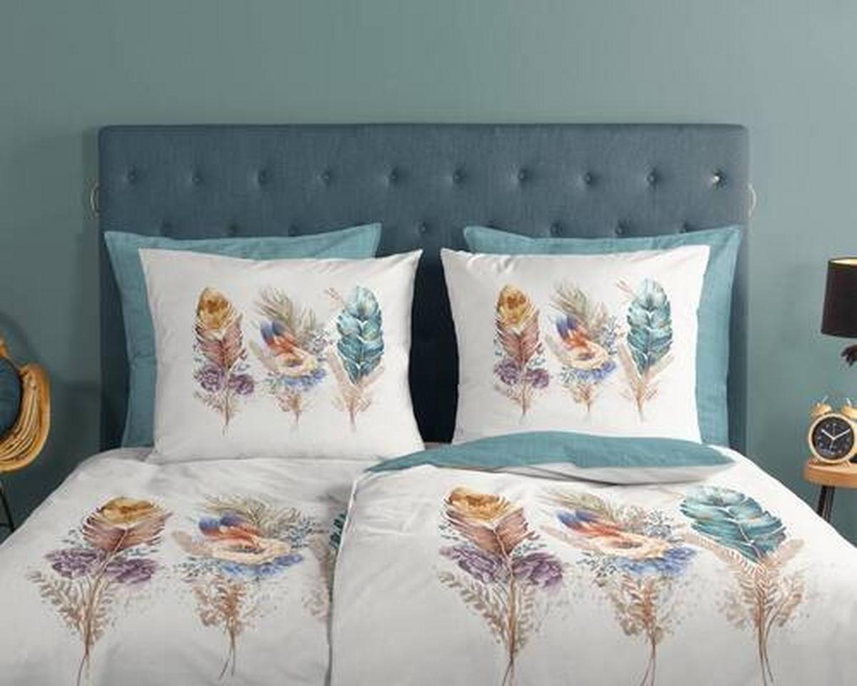 Wendebettwäsche Via Multicolor 155x220 cm - Multicolor, Natur, Textil (155/220cm)