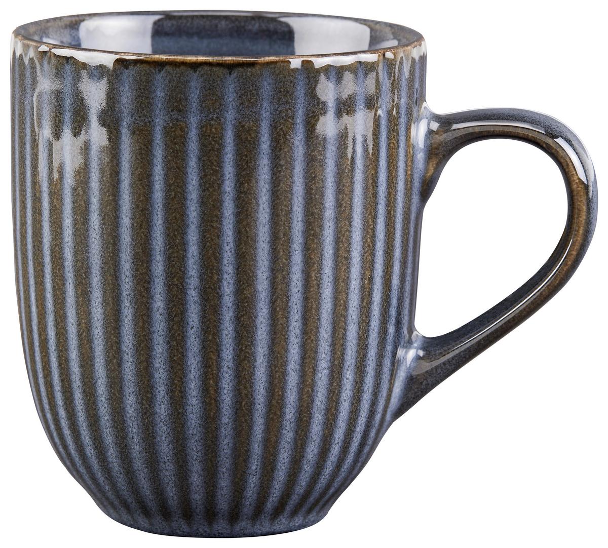 Kaffeebecher Steinzeug 220 ml Farbverlauf/Dunkelblau Danica - Dunkelblau, ROMANTIK / LANDHAUS, Keramik (7.3/8.9cm) - James Wood